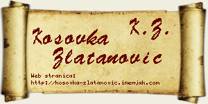 Kosovka Zlatanović vizit kartica